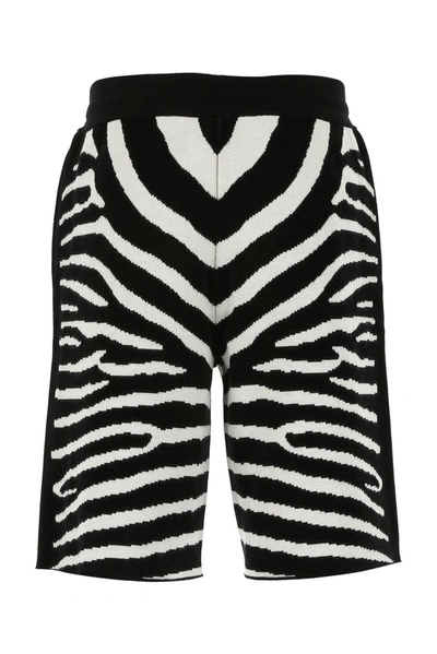 Shop Burberry Zebra Jacquard Shorts In Black
