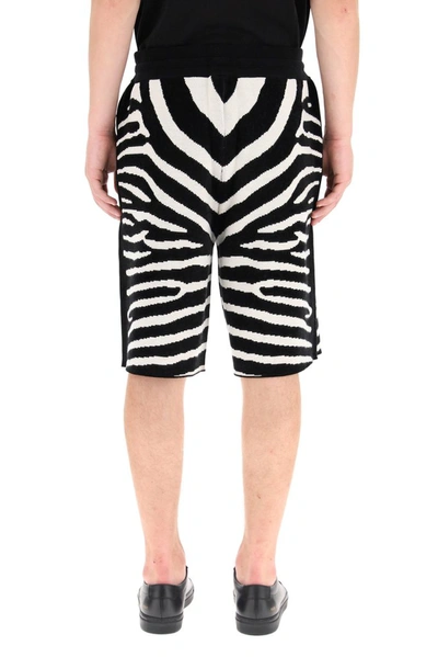 Shop Burberry Zebra Jacquard Shorts In Black