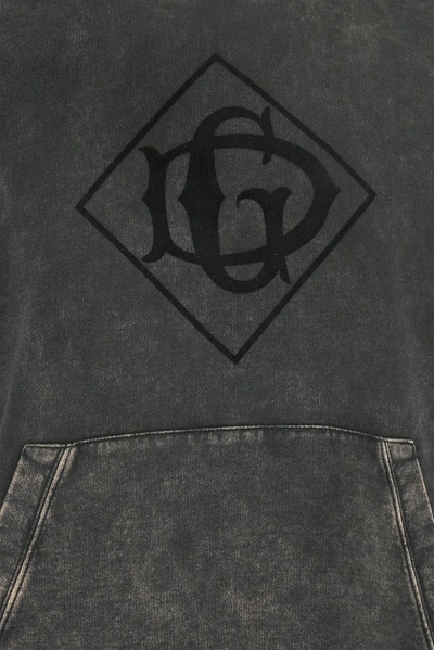 Shop Dolce & Gabbana Monogram Printed Hoodie In Grey