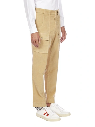 Shop Palm Angels Corduroy Pockets Pants In Beige