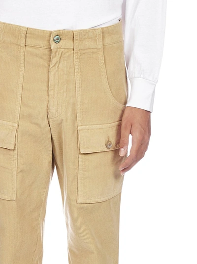 Shop Palm Angels Corduroy Pockets Pants In Beige