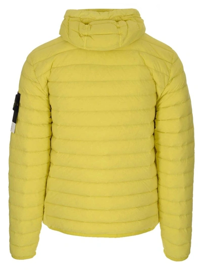 Shop Stone Island Logo Patch Padded Jacket In Yellow
