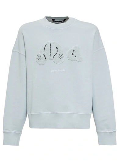 Shop Palm Angels Bear Crewneck Sweatshirt In Blue