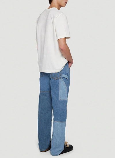 Shop Jw Anderson Patchwork Straight In Blue