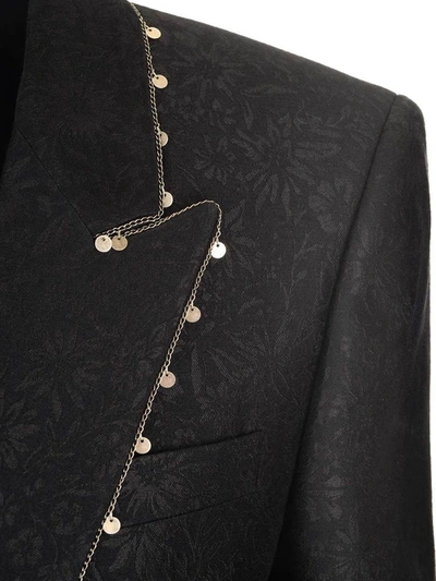 Shop Saint Laurent Jacquard Blazer In Black