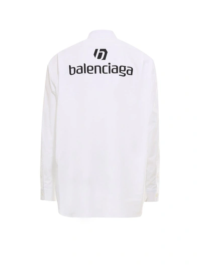 Shop Balenciaga Sponsor Logo Shirt In White