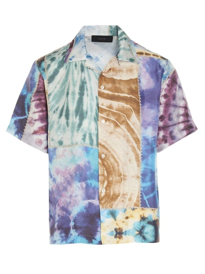 Shop Amiri Patchwork Tie Dye Print Shirt In Multi