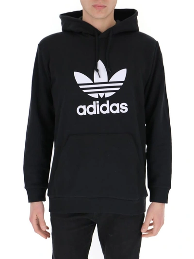 Shop Adidas Originals Trefoil Hoodie In Black