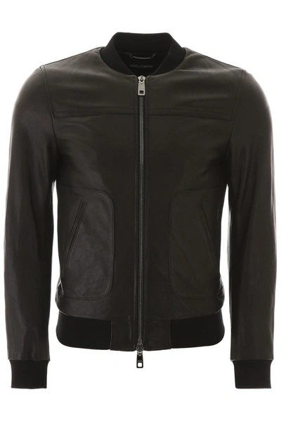 Shop Dolce & Gabbana Logo Bomber Jacket In Black