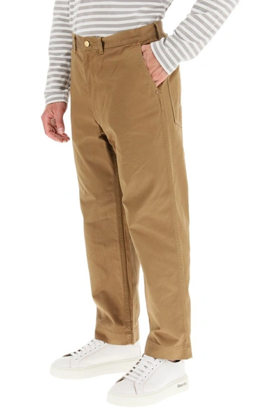 Shop Junya Watanabe Man X Carhatt Cropped Pants In Brown