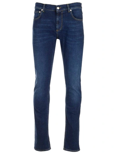 Shop Alexander Mcqueen Straight Leg Jeans In Blue