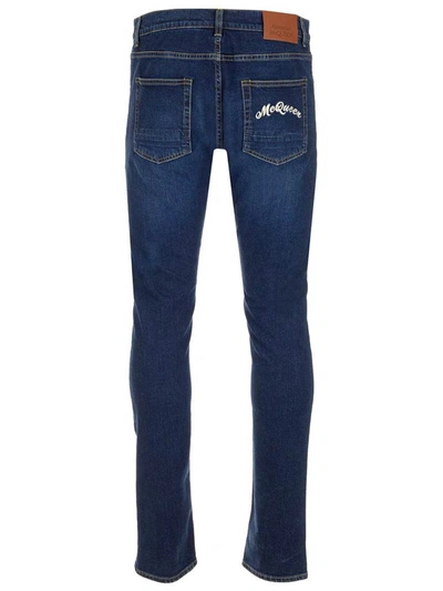 Shop Alexander Mcqueen Straight Leg Jeans In Blue