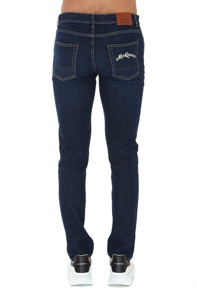 Shop Alexander Mcqueen Straight Leg Jeans In Blue