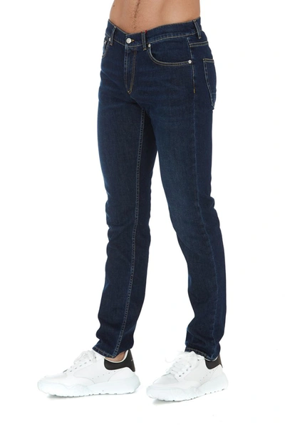 Shop Alexander Mcqueen Straight Leg Jeans In Blue