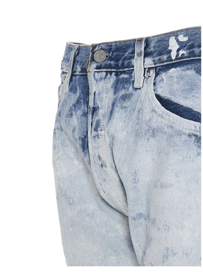 Shop Gallery Dept. Bleached Effect Straight Leg Jeans In Blue