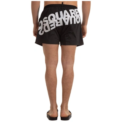 Shop Dsquared2 Logo Print Swim Trunks In Black