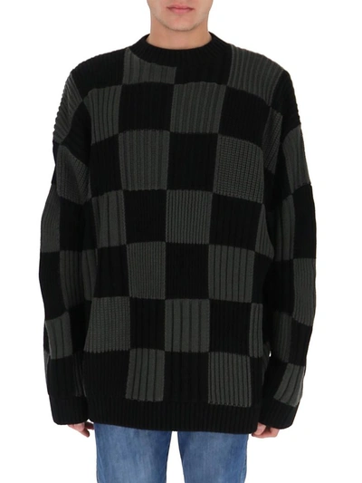 Shop Balenciaga Checkered Crewneck Sweater In Multi