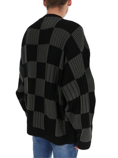 Shop Balenciaga Checkered Crewneck Sweater In Multi