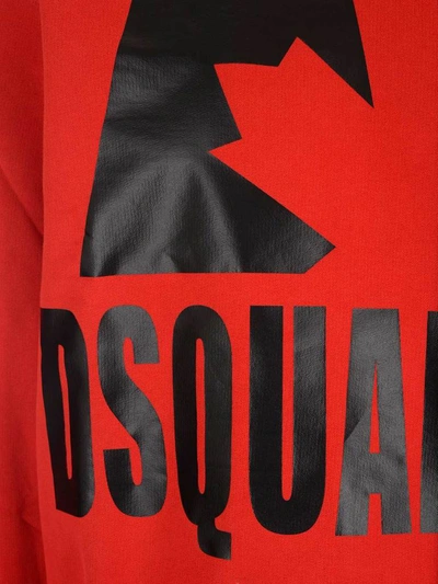 Shop Dsquared2 Logo Print Crewneck Sweatshirt In Red