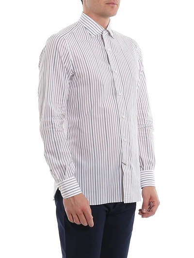 Shop Isaia Striped Long In Multi
