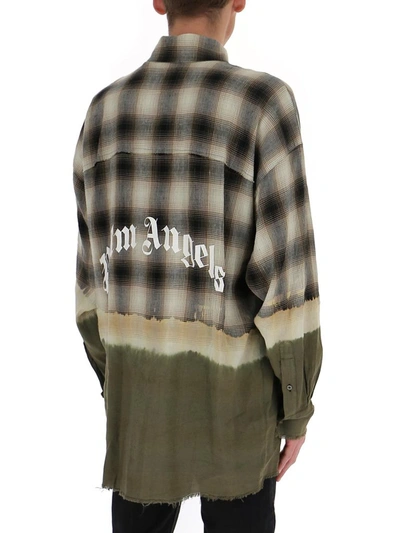 Shop Palm Angels Checked Bleached Shirt In Multi