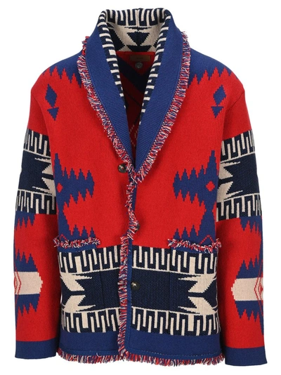 Shop Alanui Geometric Patterned Cardigan In Multi