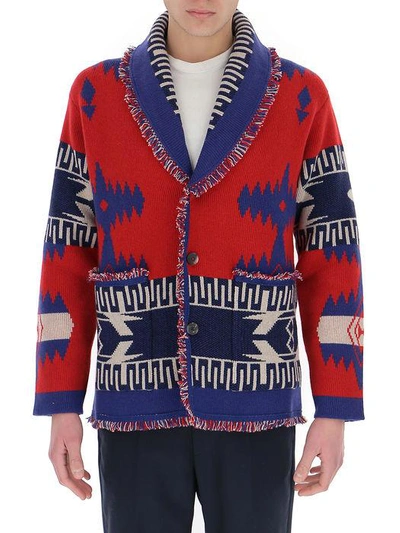 Shop Alanui Geometric Patterned Cardigan In Multi