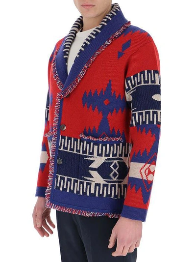 Shop Alanui Geometric Patterned Cardigan In Multi