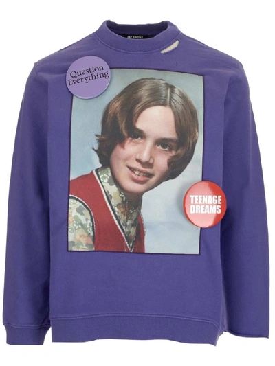 Shop Raf Simons Graphic Printed Sweatshirt In Purple