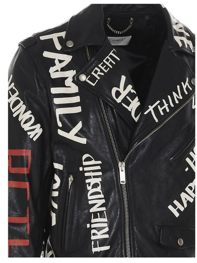 Graffiti-print leather biker jacket No brand - S, buy pre-owned at