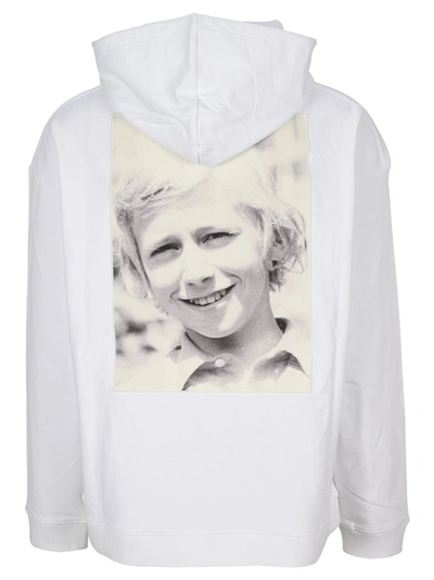 Shop Raf Simons Slogan Patches Hoodie In White