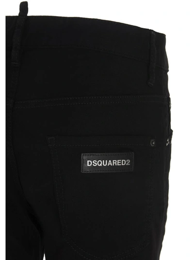 Shop Dsquared2 High Waisted Skinny Leg Jeans In Black