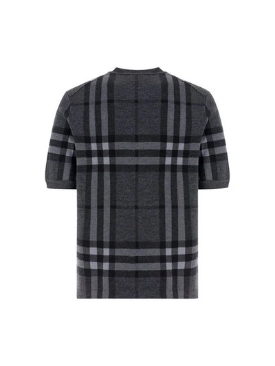 Shop Burberry Check Jacquard Short In Grey