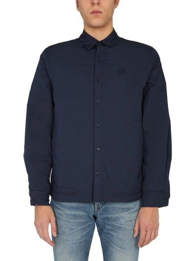Shop Kenzo Tiger Crest Padded Shirt In Blue