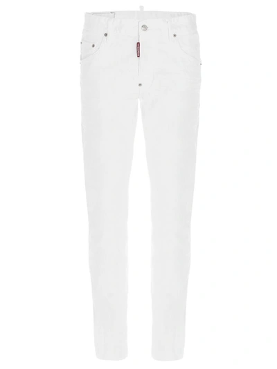 Shop Dsquared2 Mid Waisted Slim Leg Jeans In White