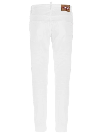 Shop Dsquared2 Mid Waisted Slim Leg Jeans In White