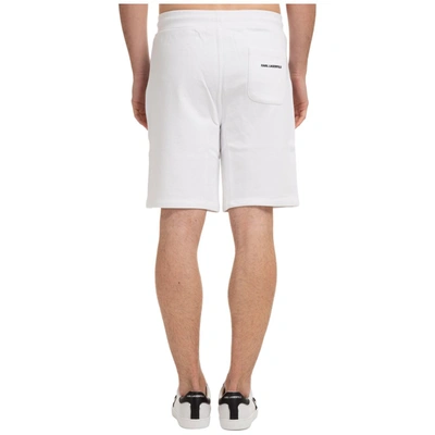 Shop Karl Lagerfeld Logo Patch Drawstring Shorts In White