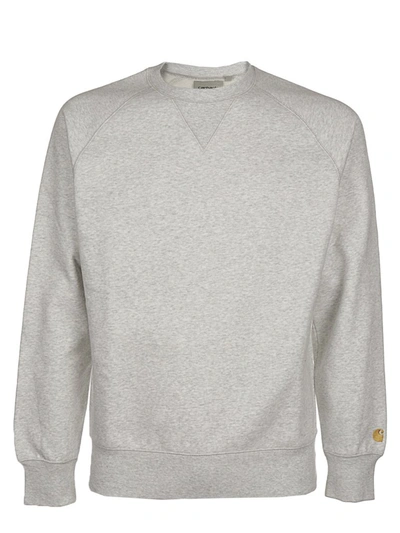 Shop Carhartt Wip Chase Crewneck Sweatshirt In Grey