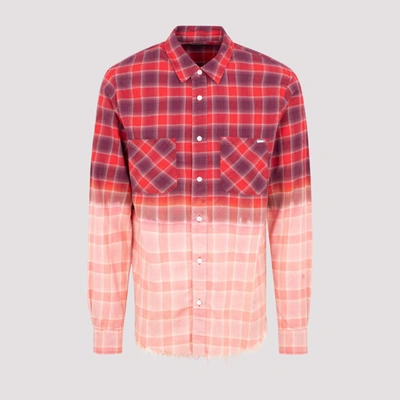 Shop Amiri Bleach Effect Flannel Shirt In Multi