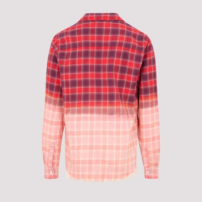 Shop Amiri Bleach Effect Flannel Shirt In Multi