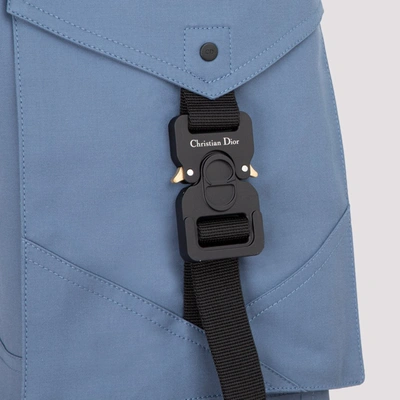 Shop Dior Homme Strap Detailed Cargo Pants In Blue