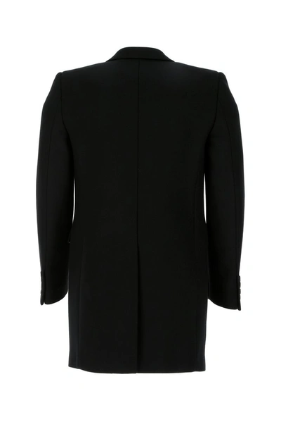 Shop Saint Laurent Chesterfield Coat In Black