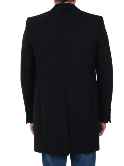 Shop Saint Laurent Chesterfield Coat In Black