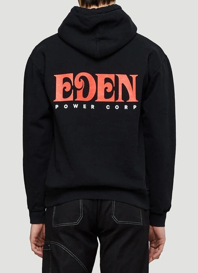 Shop Eden Power Corp Logo Print Hoodie In Black
