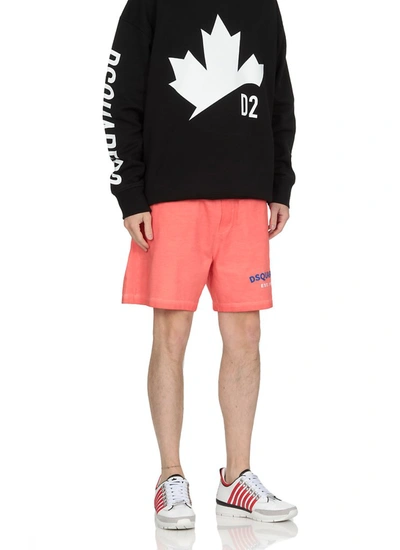 Shop Dsquared2 Logo Print Track Shorts In Pink