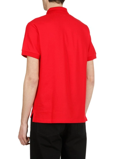 Shop Burberry Monogram Motif Piqué Polo Shirt In Red