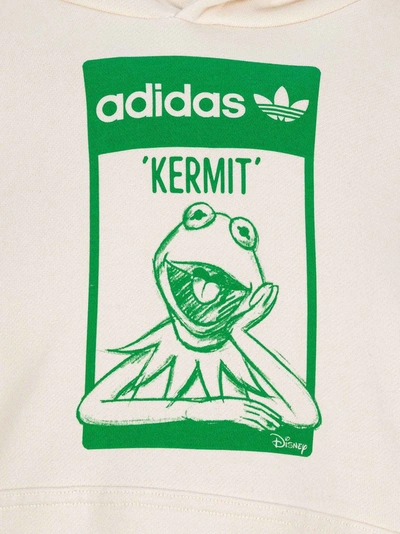 Shop Adidas Originals Kermit Print Hoodie In White