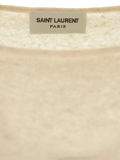 Shop Saint Laurent Tropical Intarsia Sweater In White