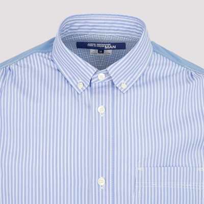Shop Junya Watanabe Man Striped Buttoned Shirt In Blue