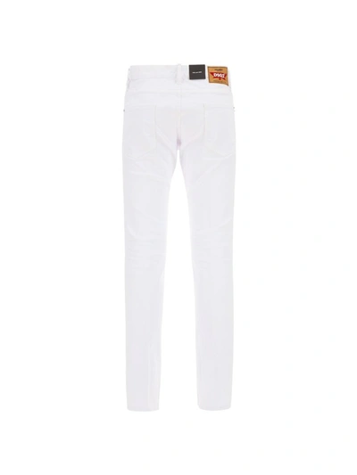 Shop Dsquared2 Rear Logo Patch Jeans In White